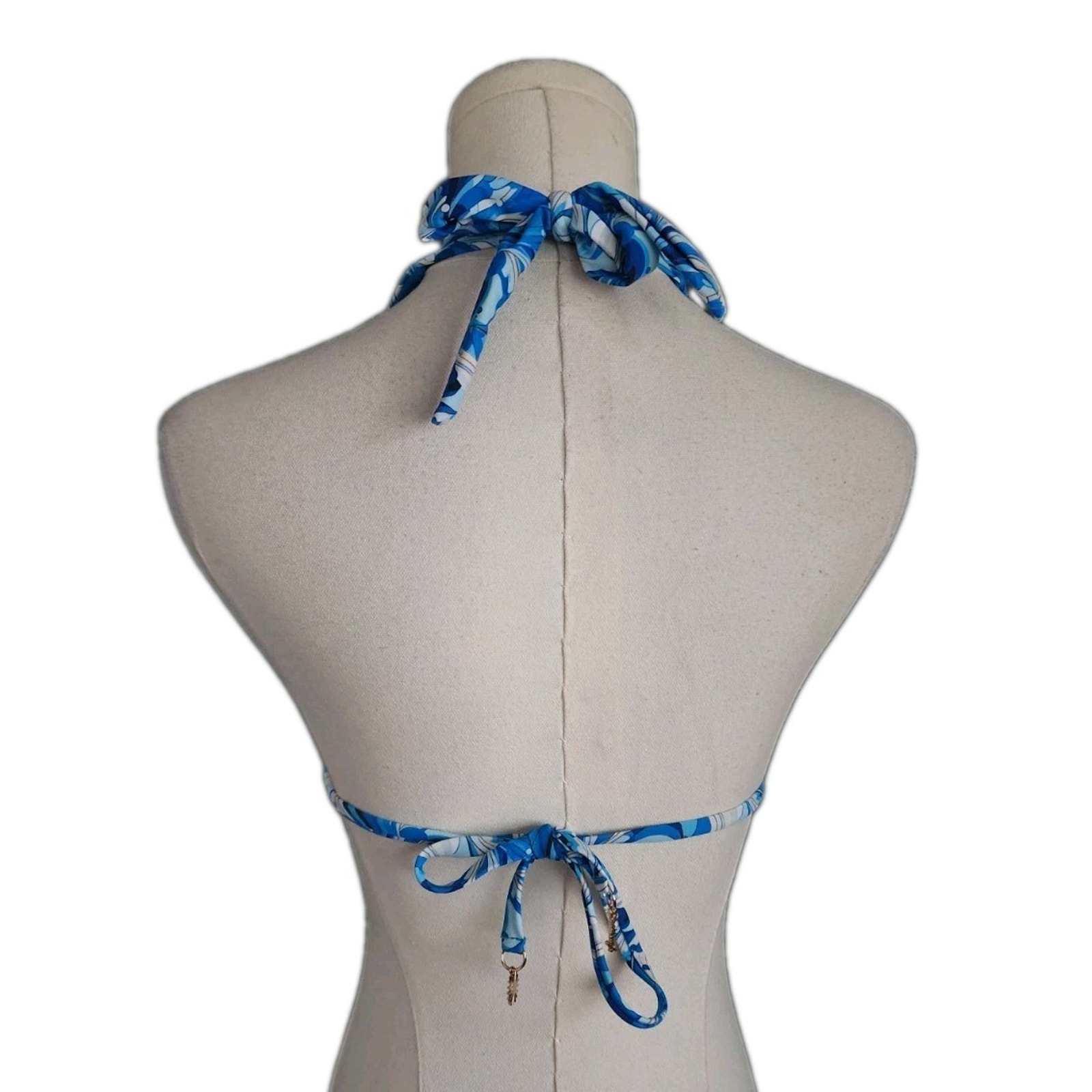 Blackbough Neq Swim Billie Halterneck Top Blue Crush Recycled Nylon Size Small — image 5 of 7